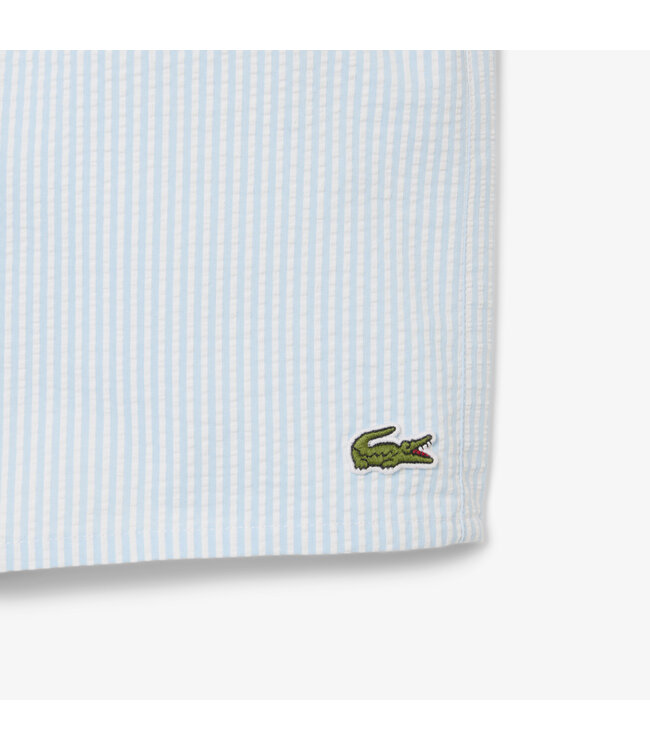 Lacoste Lacoste Zwembroek Streep Wit-Licht Blauw