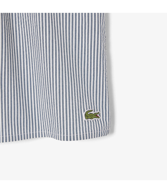 Lacoste Lacoste Zwembroek Streep Wit-Blauw