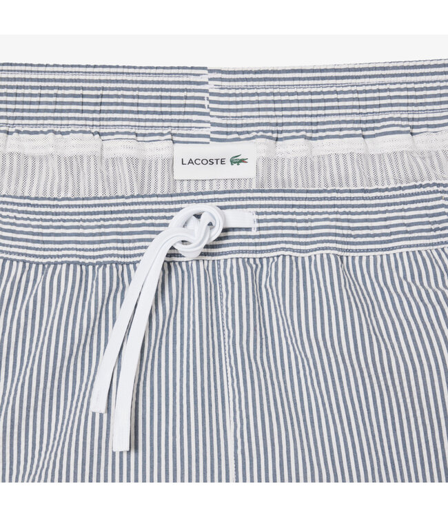 Lacoste Lacoste Zwembroek Streep Wit-Blauw