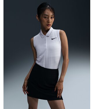 Nike Nike Dames Victory Dri-FIT Mouwloos Streep Golf Polo Wit
