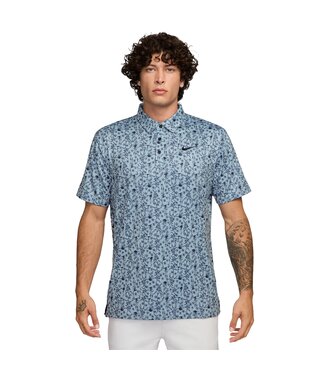 Nike Nike Heren Polo Dri-Fit Tour POA Print Blauw