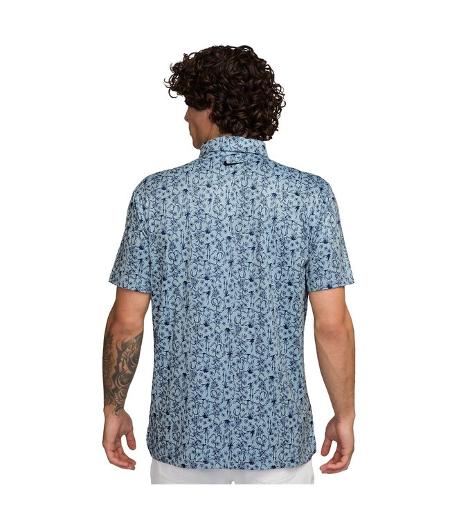Nike Nike Heren Polo Dri-Fit Tour POA Print Blauw