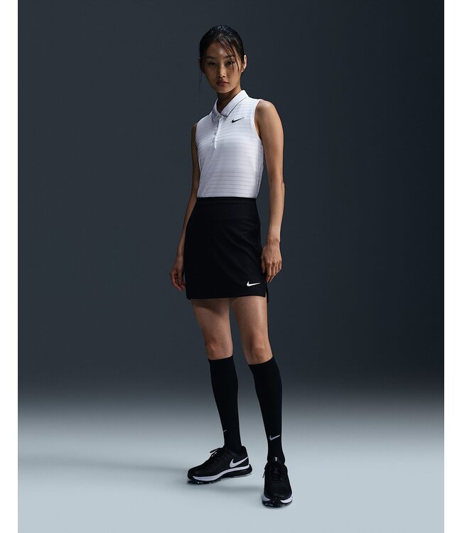 Nike Nike Dames Victory Dri-FIT Mouwloos Streep Golf Polo Wit