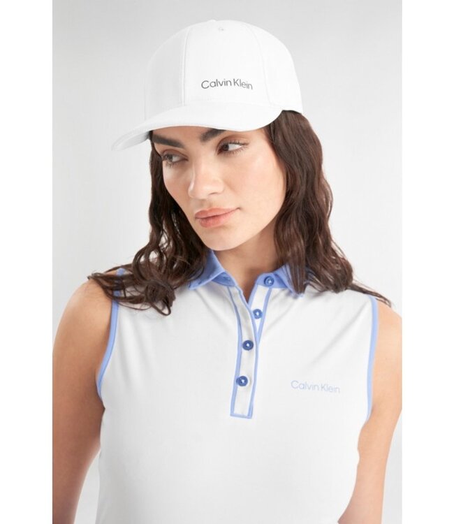 Calvin Klein Calvin Klein Dames Leigh S/Less Polo White/Cornflower Blue