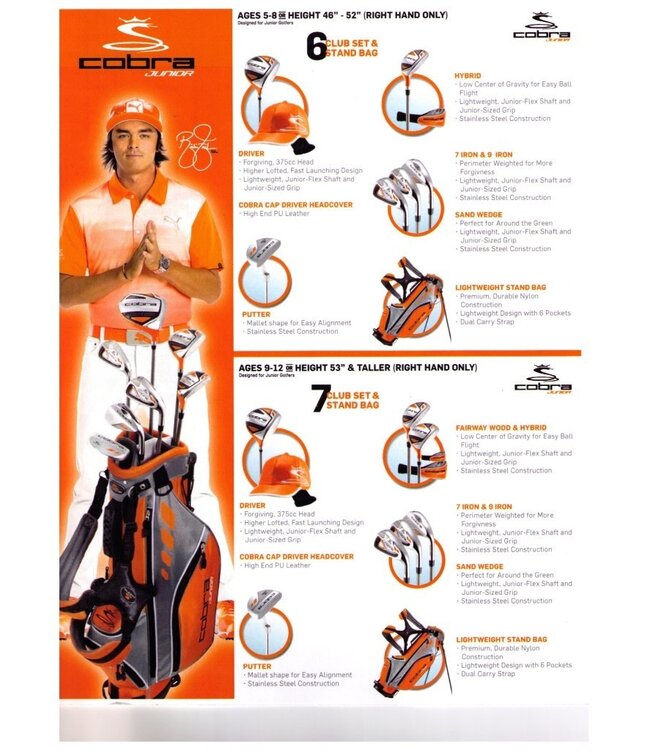 Cobra Cobra Kids Set Junior Oranje 9-12 jaar