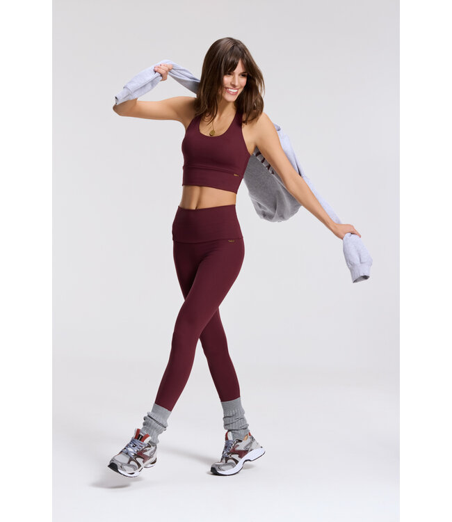 Deblon Deblon Classic Leggings High Waistband Bordeaux