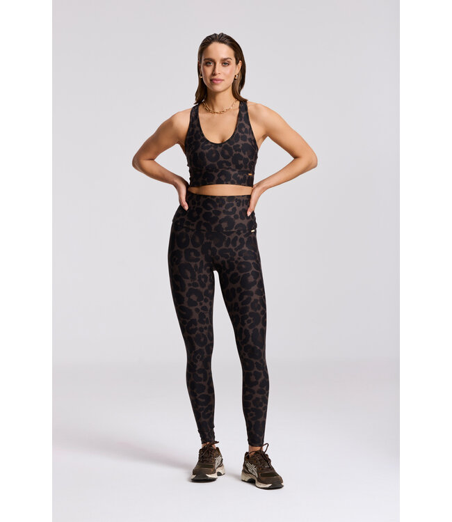 Deblon Deblon Classic Leggings High Waistband Leopard Cacao