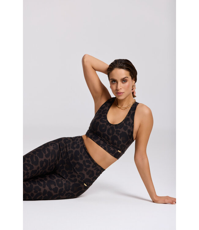 Deblon Deblon Classic Leggings High Waistband Leopard Cacao
