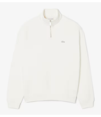 Lacoste Lacoste Uni - Loose Fit Trui met Rits Flour Wit