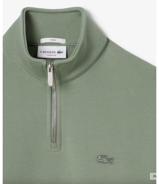 Lacoste Lacoste Uni - Loose Fit Trui met Rits Thyme Groen
