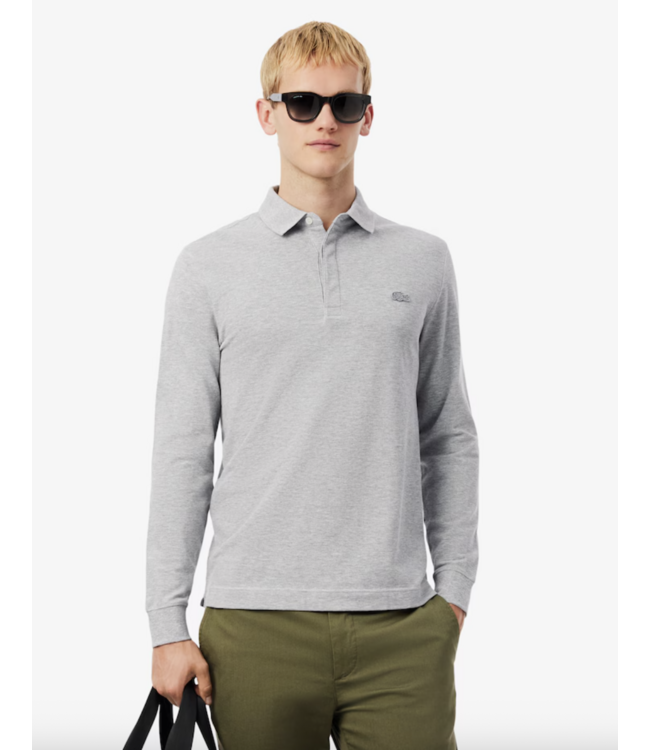 Lacoste Lacoste Heren Regular Fit 1HP4 Lange Mouw Polo Silver Shine