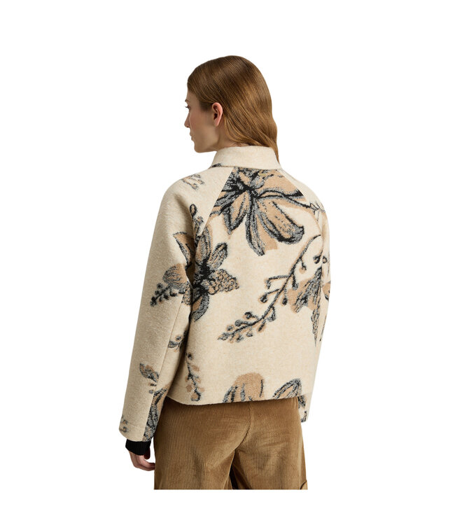 Woolrich Woolrich  Dames Jacquard Wool Overshirt Beige Print