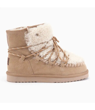 Warmbat Warmbat Kalbarri Women Suede lace curley wool boot Ecru