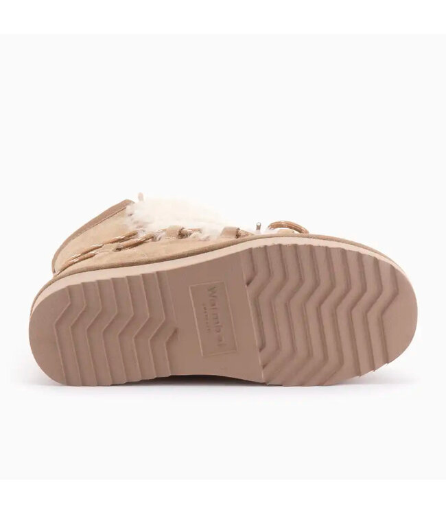 Warmbat Warmbat Kalbarri Women Suede lace curley wool boot Ecru