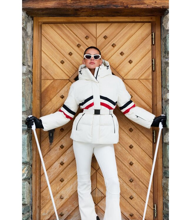 Airforce Sport Airforce Sport Alyeska Dames Ski Jacket White Stripe BL/WH/RD