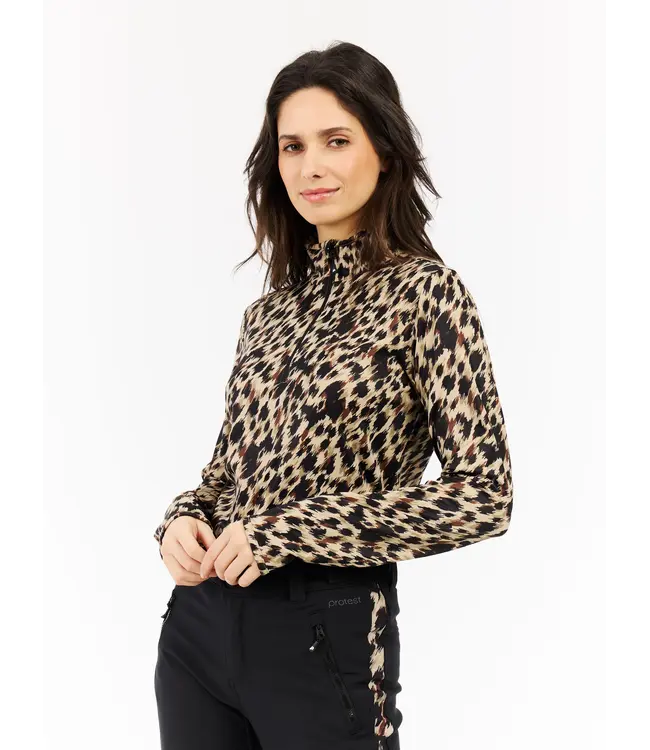 Protest Vessy Women 1/4 zip Pully Bamboo Beige