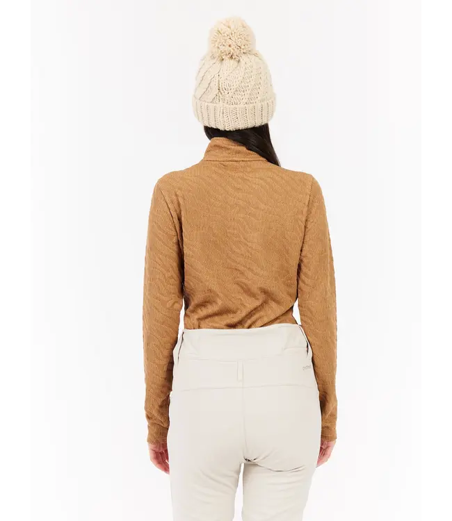 Protest PRTShirley Women 1/4 Zip Active Top Teddy Brown