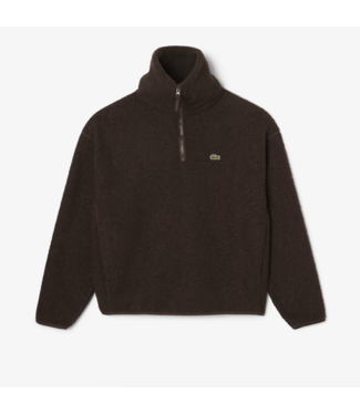 Lacoste Lacoste Polar Fleece Sweatshirt met Hoge Rits Oversized Bruin Teddy