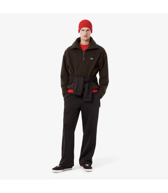 Lacoste Lacoste Polar Fleece Sweatshirt met Hoge Rits Oversized Bruin Teddy