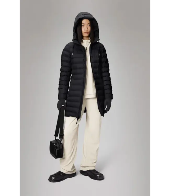 Rains Rains Lohja Long Puffer Curve Jacket W3T3 Black