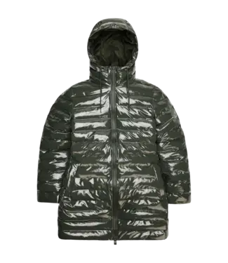 Rains Rains Lohja Long Puffer Curve Jacket W3T3 Swamp Green