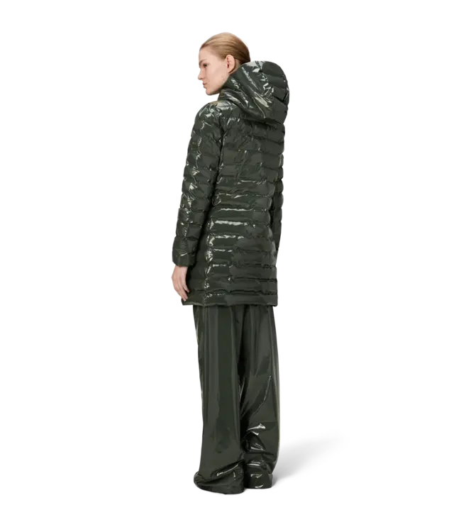 Rains Rains Lohja Long Puffer Curve Jacket W3T3 Swamp Green