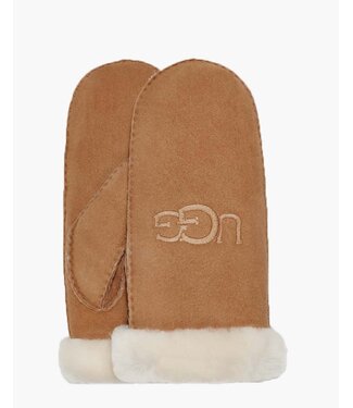UGG UGG Dames Sheepskin Embroider Mitten Chestnut