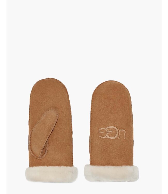 UGG UGG Dames Sheepskin Embroider Mitten Chestnut