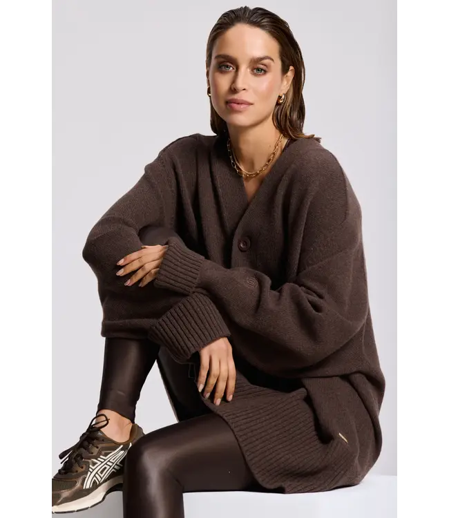 Deblon Deblon Florence Boyfriend Cardigan Cacao Melange