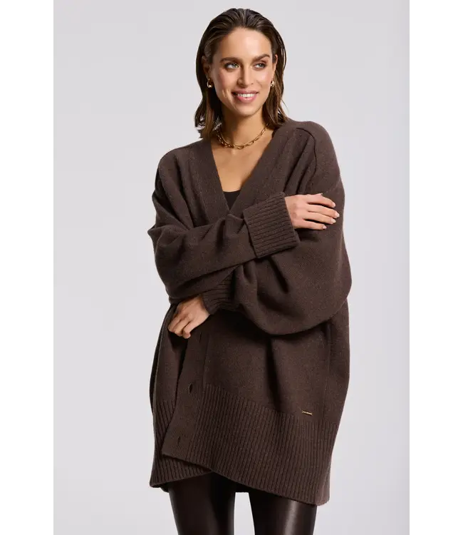 Deblon Deblon Florence Boyfriend Cardigan Cacao Melange