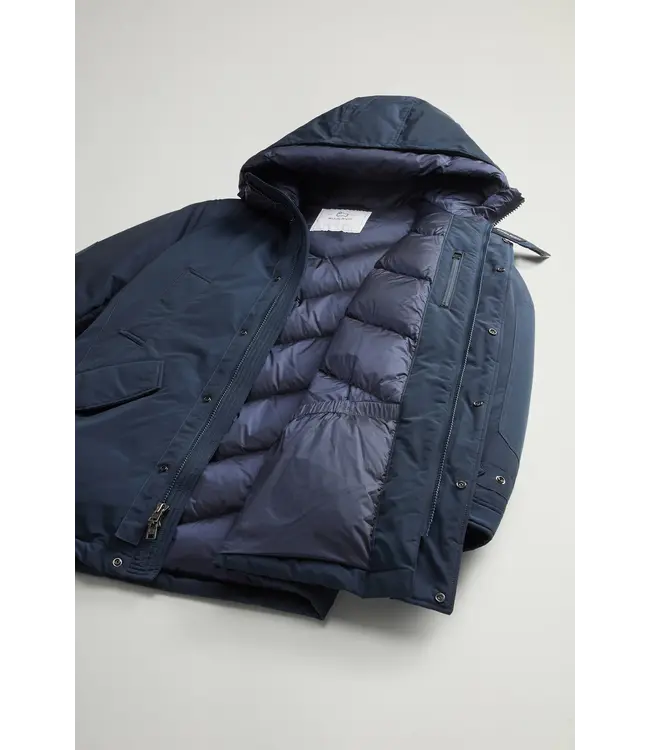 Woolrich Woolrich Men Polar High Collar Parka Melton Blue