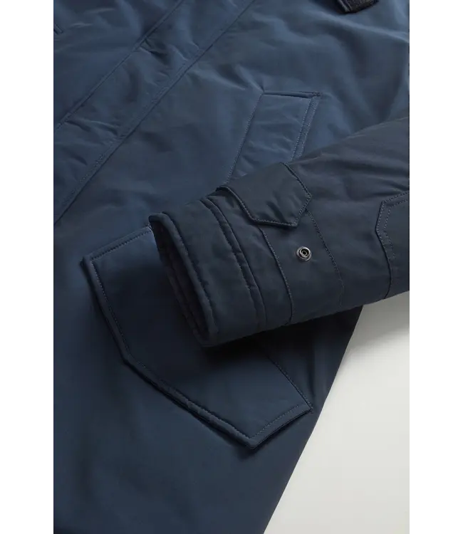 Woolrich Woolrich Men Polar High Collar Parka Melton Blue