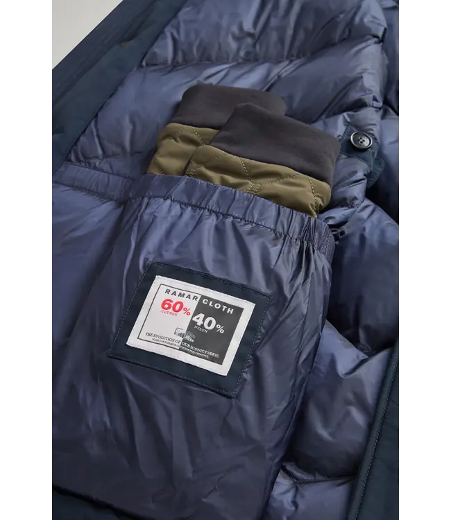 Woolrich Woolrich Men Polar High Collar Parka Melton Blue