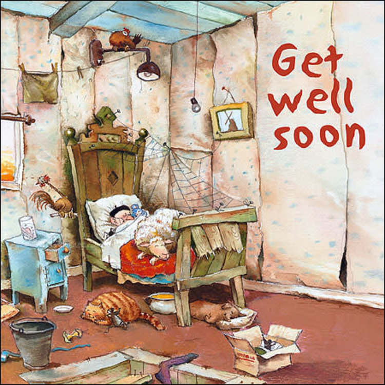 Art Revisited kunstkaart Marius van Dokkum - get well soon