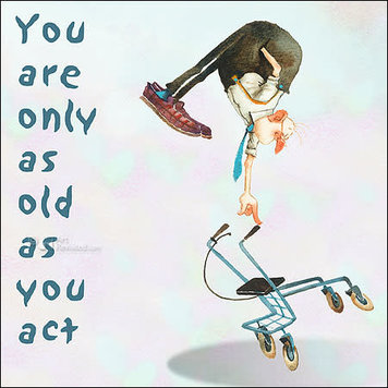 Art Revisited kunstkaart Marius van Dokkum - you are only as old as you act