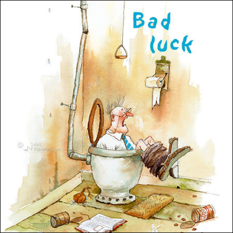 Art Revisited kunstkaart Marius van Dokkum - Bad Luck!