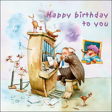 Art Revisited kunstkaart Marius van Dokkum - happy birthday