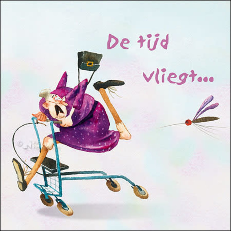 Art Revisited kunstkaart Marius van Dokkum - de tijd vliegt