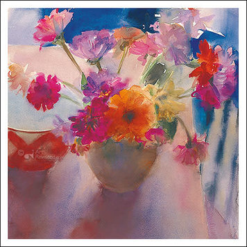 Art Revisited Dorry van de Winkel - zinnias op tafel