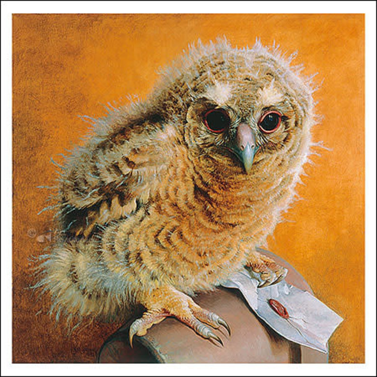 Art Revisited kunstkaart Anne Shingleton - uil