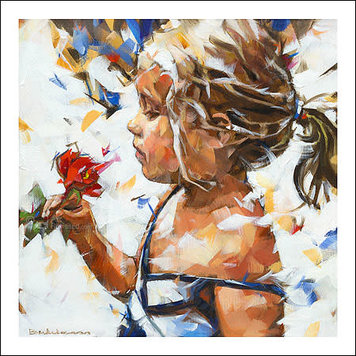 Art Revisited kunstkaart Dorus Brekelmans - bloem