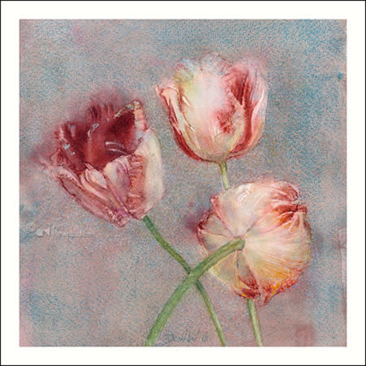 Art Revisited kunstkaart Dorry van de Winkel - Rembrandt tulpen