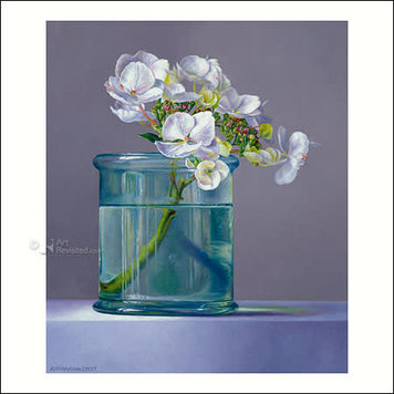 Art Revisited kunstkaart Adriana van  Adriana van Zoest - hortensia in vaas