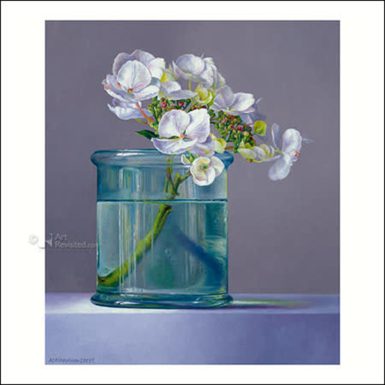 Art Revisited kunstkaart Adriana van  Adriana van Zoest - hortensia in vaas