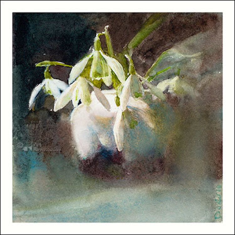 Art Revisited kunstkaart van de Dorry van de Winkel - sneeuwklokjes
