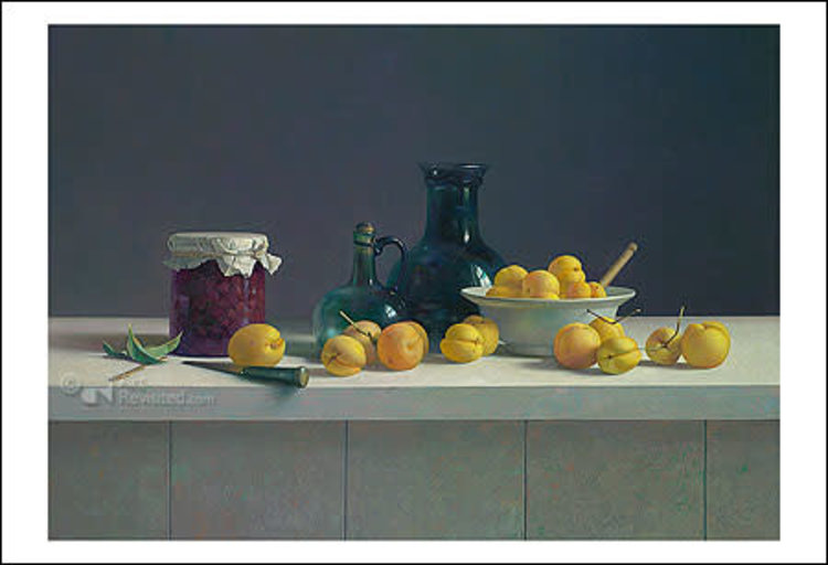 Art Revisited kunstkaart Henk Helmantel - stilleven met abrikozen weckfles