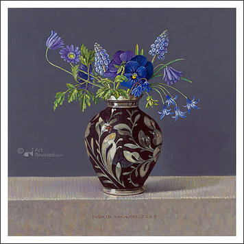Art Revisited Ingrid Smuling - blauw boeketje