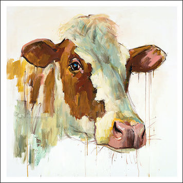 Art Revisited kunstkaart Theo Onnes - roodbont