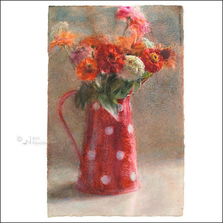 Art Revisited kunstkaart Dorry van de Winkel - zinnias from the South