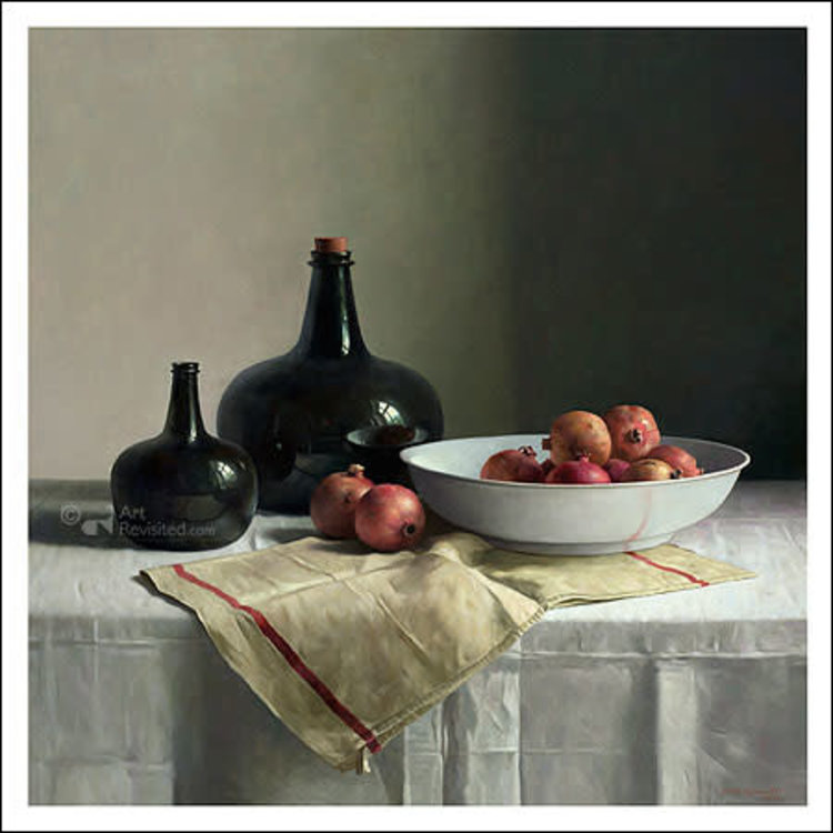 Art Revisited kunstkaart Henk Helmantel - pomegranates on Chinese dish